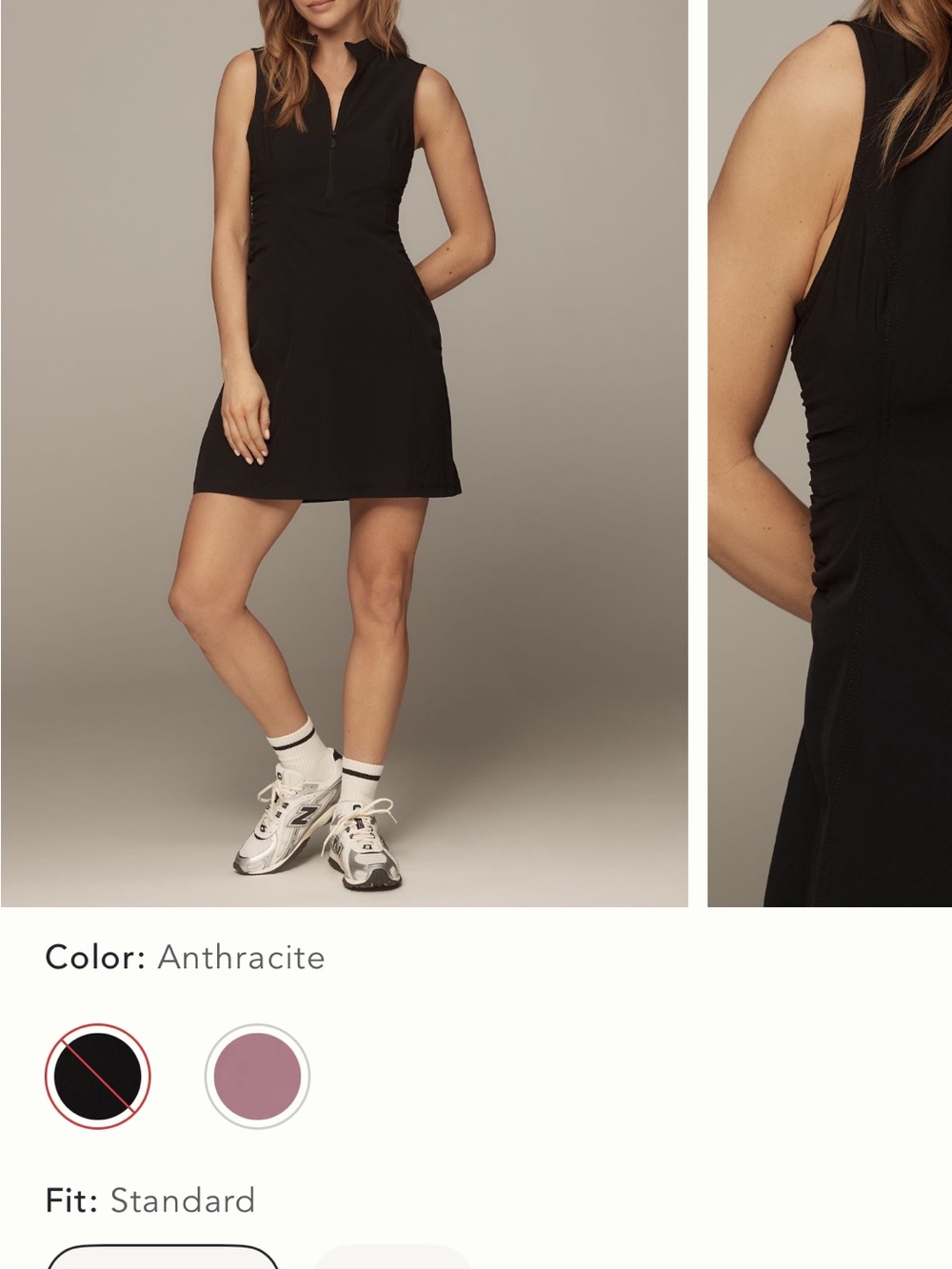 Daily Practice s Sleeveless Anthracite Mini Dress with Zip Front - size medium